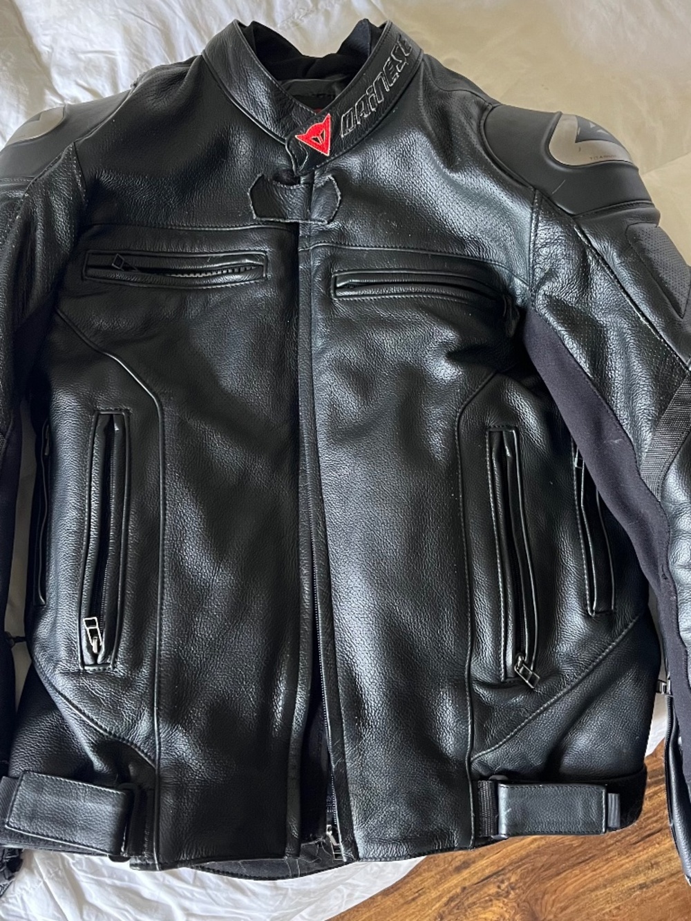 DAINESE black leather unisex Motorcycle jacket- size 48 like brand new!